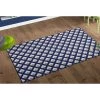Deerlux Modern Living Room Area Rug with Nonslip Backing, Geometric Gray and Blue Trellis Pattern, 4 x 6 ft