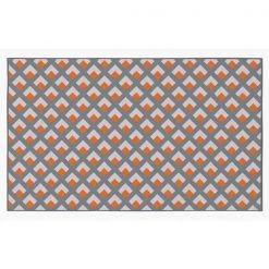 Deerlux Area Rug with Nonslip Backing, Geometric Gray and Orange Trellis Pattern, 4 x 6 ft Small -Rugs&Mats Official Shop Quickway20Imports20Inc 653515xxcb6b6a