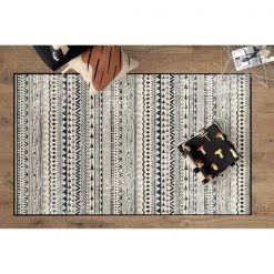 Deerlux Boho Living Room Area Rug with Nonslip Backing, Bohemian Tribal Print Pattern, 3 x 5 ft Extra Small