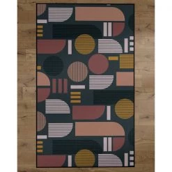 Deerlux Modern Living Room Area Rug with Nonslip Backing, Abstract Geo Pattern, 3 x 5 Ft Extra Small