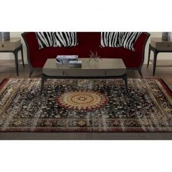Deerlux Persian Style Living Room Area Rug with Nonslip Backing, Classic Red, 3 x 5 Ft Extra Small -Rugs&Mats Official Shop Quickway20Imports20Inc 675741xxdb4906
