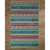 Deerlux Boho Living Room Area Rug with Nonslip Backing, Turquoise Aztec Pattern, 3 x 5 ft Extra Small -Rugs&Mats Official Shop Quickway20Imports20Inc 676496xx515093