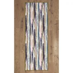Deerlux Area Rug with Nonslip Backing, Abstract Brushstrokes and Glitter Pattern, 2.5 x 6.5 Ft Runner