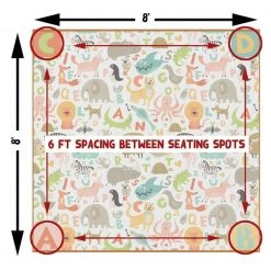 Deerlux 6 ft. Social Distancing Colorful Kids Classroom Seating Area Rug, ABC Animal Design, 8 x 8 ft Large -Rugs&Mats Official Shop Quickway20Imports20Inc 698641xx06e219