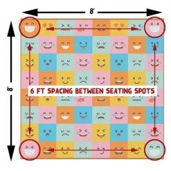 Deerlux 6 ft. Social Distancing Colorful Kids Classroom Seating Area Rug, Emoji Mask Design, 8 x 8 ft Large -Rugs&Mats Official Shop Quickway20Imports20Inc 698650xxb50df8