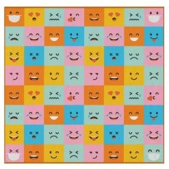 Deerlux 6 ft. Social Distancing Colorful Kids Classroom Seating Area Rug, Emoji Mask Design, 8 x 8 ft Large -Rugs&Mats Official Shop Quickway20Imports20Inc 698655xx7ef228