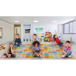 Deerlux 6 ft. Social Distancing Colorful Kids Classroom Seating Area Rug, Emoji Mask Design, 8 x 15 ft XL -Rugs&Mats Official Shop Quickway20Imports20Inc 698657xx6cbe5c