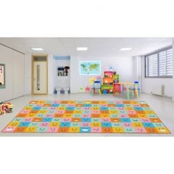 Deerlux 6 ft. Social Distancing Colorful Kids Classroom Seating Area Rug, Emoji Mask Design, 8 x 15 ft XL -Rugs&Mats Official Shop Quickway20Imports20Inc 698658xx7d8058