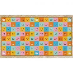 Deerlux 6 ft. Social Distancing Colorful Kids Classroom Seating Area Rug, Emoji Mask Design, 8 x 15 ft XL -Rugs&Mats Official Shop Quickway20Imports20Inc 698661xxbf2cfd