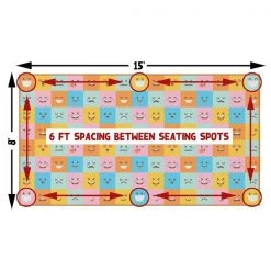 Deerlux 6 ft. Social Distancing Colorful Kids Classroom Seating Area Rug, Emoji Mask Design, 8 x 15 ft XL -Rugs&Mats Official Shop Quickway20Imports20Inc 698662xx94cfc7