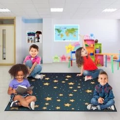 Deerlux 6 ft. Social Distancing Colorful Kids Classroom Seating Area Rug, Starry Sky Design, 8 x 8 ft Large -Rugs&Mats Official Shop Quickway20Imports20Inc 698665xx6cfc5a
