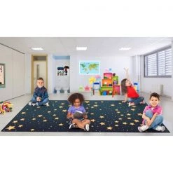 Deerlux 6 ft. Social Distancing Colorful Kids Classroom Seating Area Rug, Starry Sky Design, 8 x 15 ft XL