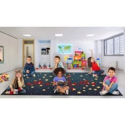 Deerlux 6 ft. Social Distancing Colorful Kids Classroom Seating Area Rug, Starry Sky Design, 8 x 15 ft XL -Rugs&Mats Official Shop Quickway20Imports20Inc 698673xx4e53b8