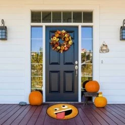 Deerlux Emoji Style Round Funny Smiley Face Kids Area Rug, Crazy Emoji Rug, 24 x 24 -Rugs&Mats Official Shop Quickway20Imports20Inc 699042xx11db1c