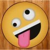 Deerlux Emoji Style Round Funny Smiley Face Kids Area Rug, Crazy Emoji Design, 36 x 36