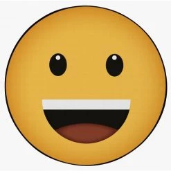 Deerlux Emoji Style Round Funny Smiley Face Kids Area Rug, Grinning Emoji Rug, 24 x 24 -Rugs&Mats Official Shop Quickway20Imports20Inc 699067xx3fabe4