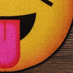 Deerlux Emoji Style Round Funny Smiley Face Kids Area Rug, Hungry Emoji Rug, 36 x 36 -Rugs&Mats Official Shop Quickway20Imports20Inc 699104xx4c2140