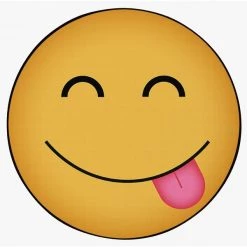 Deerlux Emoji Style Round Funny Smiley Face Kids Area Rug, Hungry Emoji Rug, 24 x 24 -Rugs&Mats Official Shop Quickway20Imports20Inc 699109xx240902