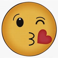 Deerlux Emoji Style Round Funny Smiley Face Kids Area Rug, Kissing Emoji Rug, 36 x 36 -Rugs&Mats Official Shop Quickway20Imports20Inc 699121xxc0088e