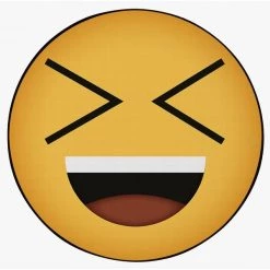 Deerlux Emoji Style Round Funny Smiley Face Kids Area Rug, Laughing Emoji Rug, 36 x 36 -Rugs&Mats Official Shop Quickway20Imports20Inc 699127xxf49292