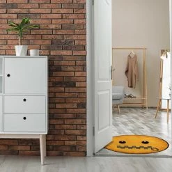 Deerlux Emoji Style Round Funny Smiley Face Kids Area Rug, Lip Sealed Emoji Rug, 36 x 36 -Rugs&Mats Official Shop Quickway20Imports20Inc 699146xx84cc4f