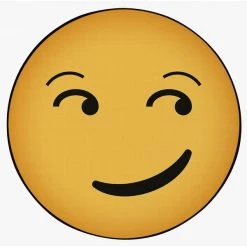 Deerlux Emoji Style Round Funny Smiley Face Kids Area Rug, Smirk Emoji Rug, 36 x 36 -Rugs&Mats Official Shop Quickway20Imports20Inc 699189xx42fd71