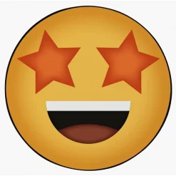 Deerlux Emoji Style Round Funny Smiley Face Kids Area Rug, Star Eyes Emoji Rug, 36 x36 -Rugs&Mats Official Shop Quickway20Imports20Inc 699212xxdea8e4