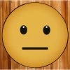 Deerlux Emoji Style Round Funny Smiley Face Kids Area Rug, Straight Emoji Rug, 24 x 24