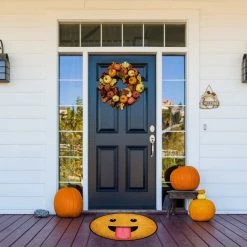 Deerlux Emoji Style Round Funny Smiley Face Kids Area Rug, Tongue Out Emoji Rug, 36 x 36 -Rugs&Mats Official Shop Quickway20Imports20Inc 699259xxdce00b