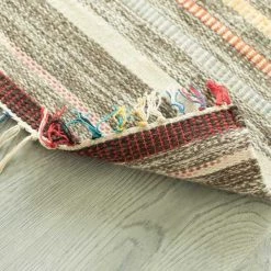 Deerlux Handwoven Boho Multi Striped Wool Flatweave Kilim Area Rug, 2' x 3' -Rugs&Mats Official Shop Quickway20Imports20Inc 707762xx888266