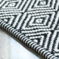 Deerlux Handwoven Black and White Diamond Wool Flatweave Kilim Rug, 2' x 3' -Rugs&Mats Official Shop Quickway20Imports20Inc 707841xx778fdf