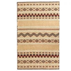 Deerlux Handwoven Boho Beige Textured 100% Wool Flatweave Kilim Rug, 2' x 3' -Rugs&Mats Official Shop Quickway20Imports20Inc 707854xx3eb338