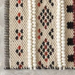 Deerlux Handwoven Boho Beige Textured 100% Wool Flatweave Kilim Rug, 2' x 3' -Rugs&Mats Official Shop Quickway20Imports20Inc 707857xx1b3249