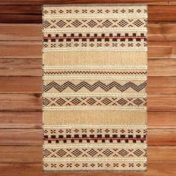 Deerlux Handwoven Boho Beige Textured 100% Wool Flatweave Kilim Rug, 3' x 5'