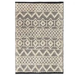 Deerlux Handwoven Black and White Textured Wool Flatweave Kilim Rug, 3' x 5' -Rugs&Mats Official Shop Quickway20Imports20Inc 708606xx83371c