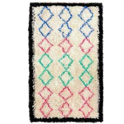 Deerlux Handwoven Multicolored Geometric Trellis Plush Wool Shag Area Rug, 3' x 5' -Rugs&Mats Official Shop Quickway20Imports20Inc 708618xxb191b6