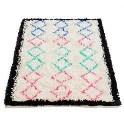 Deerlux Handwoven Multicolored Geometric Trellis Plush Wool Shag Area Rug, 3' x 5' -Rugs&Mats Official Shop Quickway20Imports20Inc 708619xxc9227f