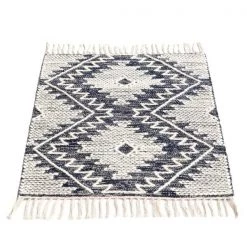 Deerlux Handwoven Blue Geometric Cotton/Wool Flatweave Kilim Area Rug, 2' x 3' -Rugs&Mats Official Shop Quickway20Imports20Inc 708631xxacb462