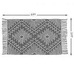 Deerlux Handwoven Blue Geometric Cotton/Wool Flatweave Kilim Area Rug, 2' x 3' -Rugs&Mats Official Shop Quickway20Imports20Inc 708634xx932734