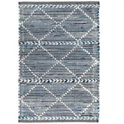 Deerlux Handknotted Denim Textured Cotton Polyester Flatweave Kilim Rug, 2' x 3' -Rugs&Mats Official Shop Quickway20Imports20Inc 708637xx45b7c7