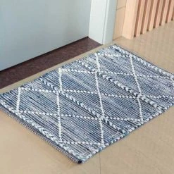 Deerlux Handknotted Denim Textured Cotton Polyester Flatweave Kilim Rug, 3' x 5' -Rugs&Mats Official Shop Quickway20Imports20Inc 708657xx067b43