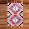 Deerlux Handwoven Boho Pink Gold Metallic Cotton Flatweave Kilim Area Rug, 2' x 3'