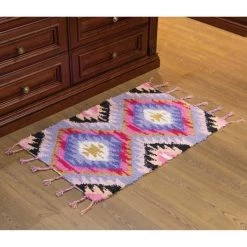 Deerlux Handwoven Boho Pink Gold Metallic Cotton Flatweave Kilim Area Rug, 2' x 3' -Rugs&Mats Official Shop Quickway20Imports20Inc 708664xxcf9858