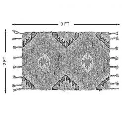 Deerlux Handwoven Boho Pink Gold Metallic Cotton Flatweave Kilim Area Rug, 2' x 3' -Rugs&Mats Official Shop Quickway20Imports20Inc 708671xx5becf1