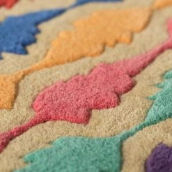 Deerlux Handtufted Multicolored Leaf Design 100% Wool Area Rug, 3' x 5' Rectangle -Rugs&Mats Official Shop Quickway20Imports20Inc 708676xxd63a5c