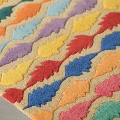 Deerlux Handtufted Multicolored Leaf Design 100% Wool Area Rug, 3' x 5' Rectangle -Rugs&Mats Official Shop Quickway20Imports20Inc 708677xxe6d4bb