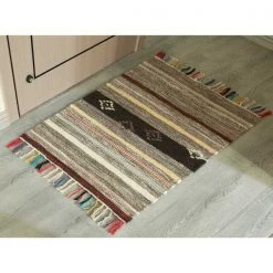 Deerlux Handwoven Boho Multi Striped Wool Flatweave Kilim Area Rug, 2' x 3' -Rugs&Mats Official Shop Quickway20Imports20Inc 712684xx3d6a59