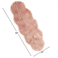 Hastings Home Faux Sheepskin Fur Rug (2x5 feet, Pink) -Rugs&Mats Official Shop TG20Midco20LLC20dba20Trademark20Global20LLC 62xxff25xxpixx1