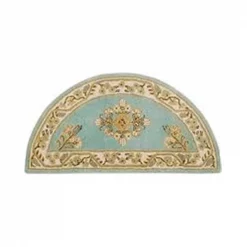 Back2Basics Jardin Half Round Wool Hearth Rug; Winter Green