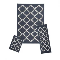 Achim Importing Achim CAPRI3P409 Capri Rug Set - Landon Blue & Grey - 3 Piece